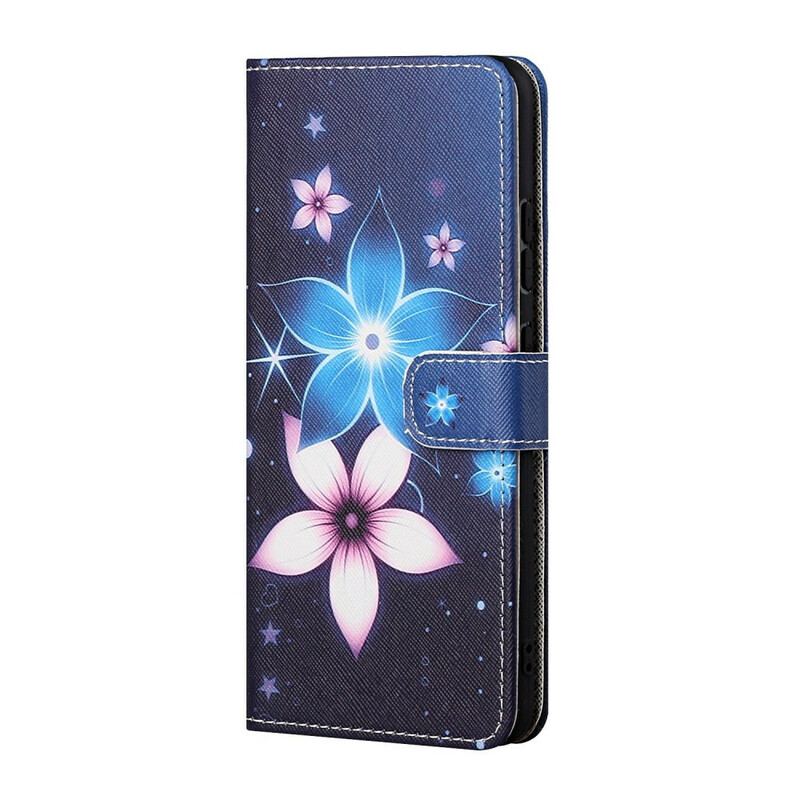 Flip Cover Huawei P Smart 2021 Med Snor Lunar Strap Blomster