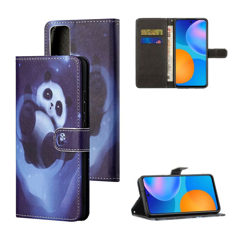 Flip Cover Huawei P Smart 2021 Med Snor Panda Space Med Snor