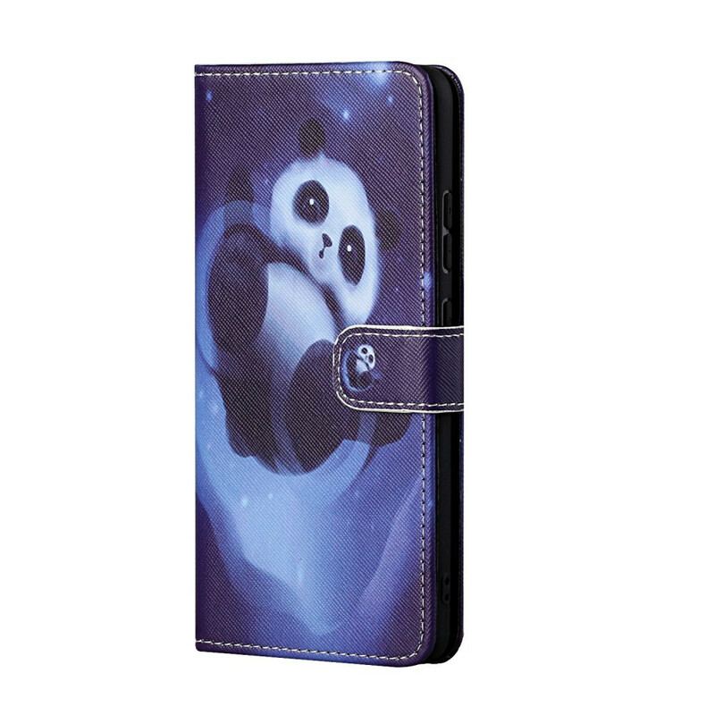 Flip Cover Huawei P Smart 2021 Med Snor Panda Space Med Snor