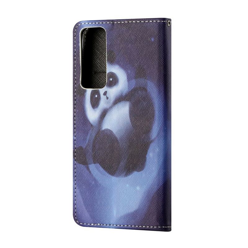 Flip Cover Huawei P Smart 2021 Med Snor Panda Space Med Snor