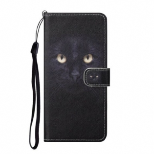 Flip Cover Huawei P Smart 2021 Med Snor Strappy Black Cat Eyes