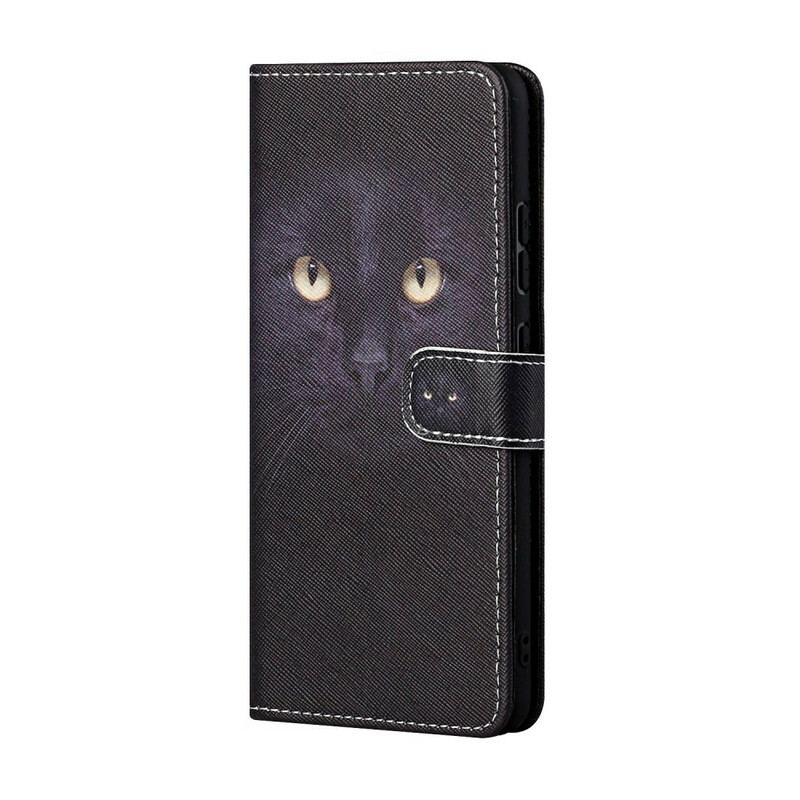 Flip Cover Huawei P Smart 2021 Med Snor Strappy Black Cat Eyes