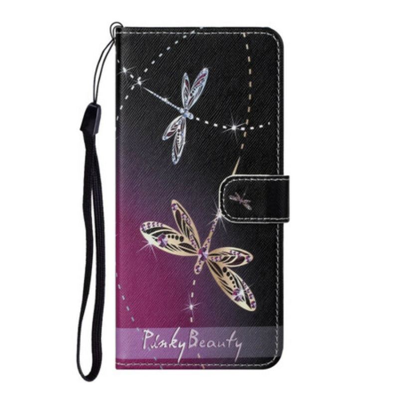 Flip Cover Huawei P Smart 2021 Med Snor Strappy Guldsmede