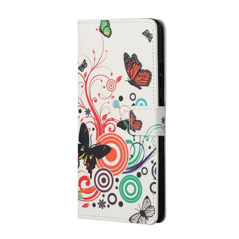 Flip Cover Huawei P Smart 2021 Sommerfugle Og Blomster