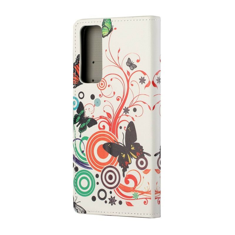 Flip Cover Huawei P Smart 2021 Sommerfugle Og Blomster