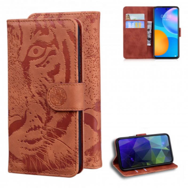 Flip Cover Huawei P Smart 2021 Tiger Ansigtsprint