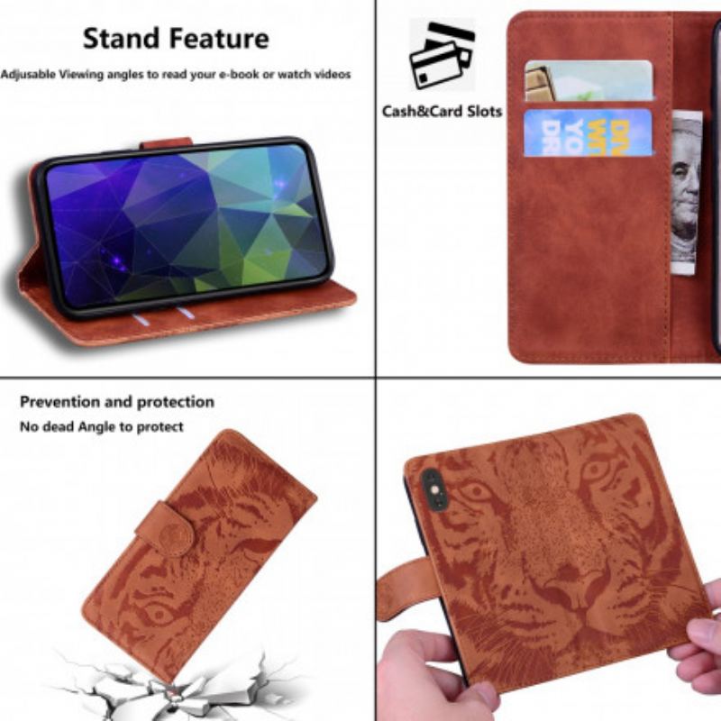 Flip Cover Huawei P Smart 2021 Tiger Ansigtsprint