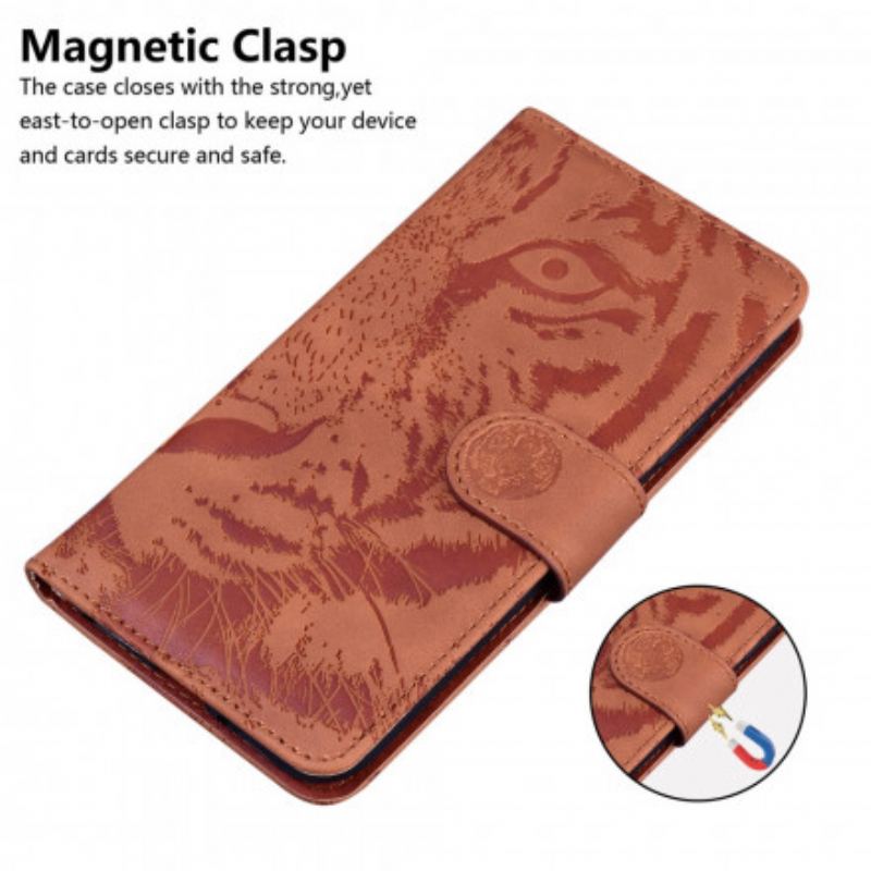 Flip Cover Huawei P Smart 2021 Tiger Ansigtsprint