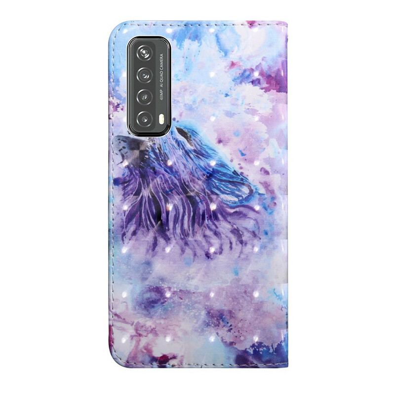 Læder Cover Huawei P Smart 2021 Lys Spot Gerald The Wolf