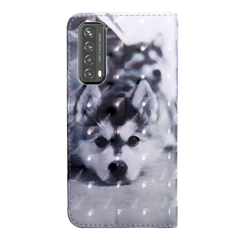 Læder Cover Huawei P Smart 2021 Lys Spot Hunden Gustave