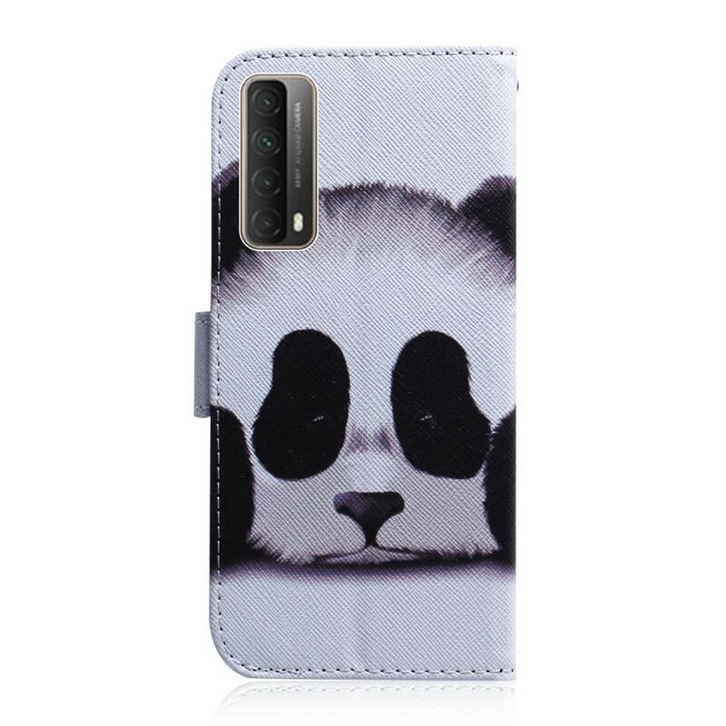 Læder Cover Huawei P Smart 2021 Panda Ansigt