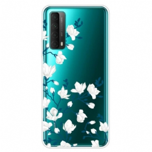 Mobilcover Huawei P Smart 2021 Hvide Blomster