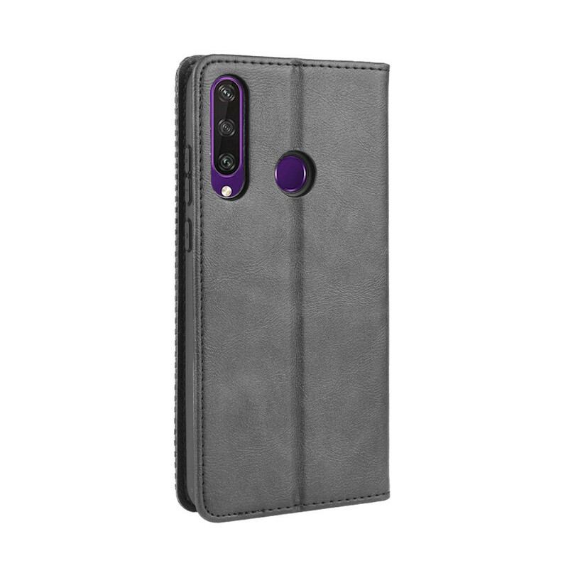 Cover Huawei Y6p Flip Cover Stiliseret Vintage Lædereffekt