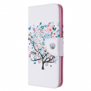 Flip Cover Huawei Y6p Blomstret Træ