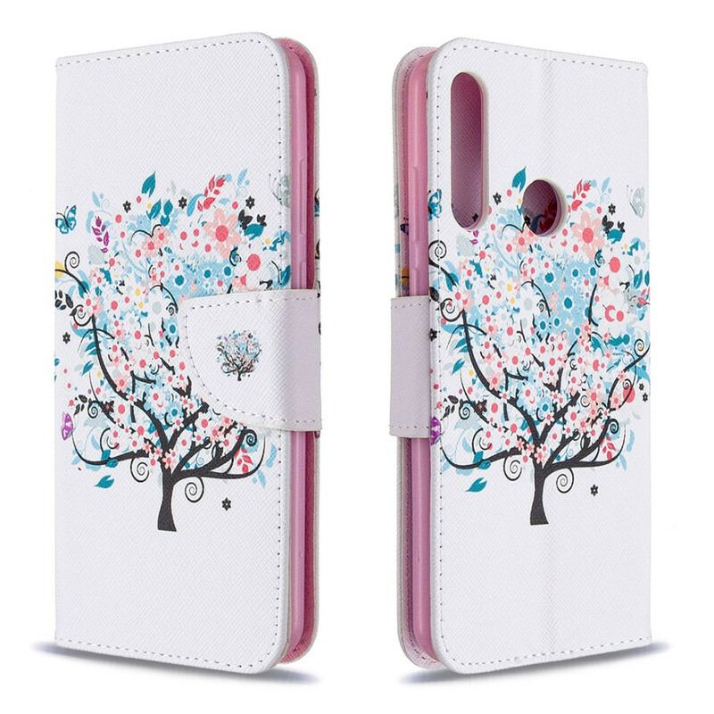 Flip Cover Huawei Y6p Blomstret Træ