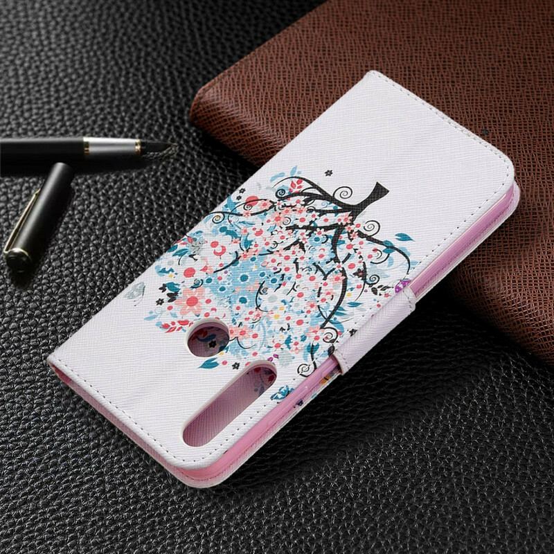 Flip Cover Huawei Y6p Blomstret Træ