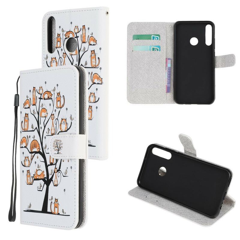 Flip Cover Huawei Y6p Med Snor Funky Cats Med Rem