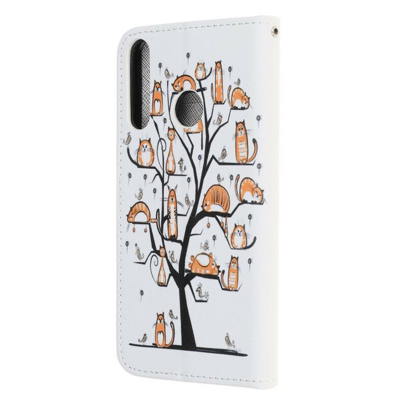 Flip Cover Huawei Y6p Med Snor Funky Cats Med Rem