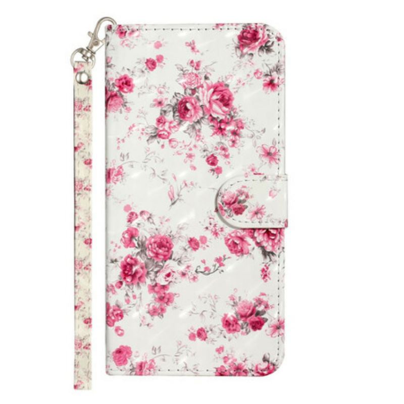 Flip Cover Huawei Y6p Med Snor Strap Light Spot Flowers