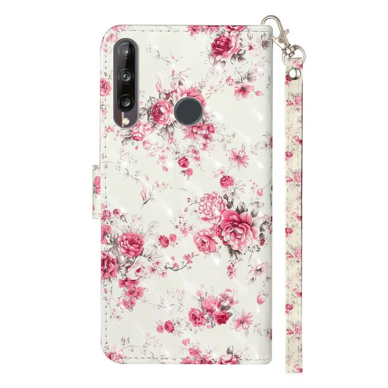 Flip Cover Huawei Y6p Med Snor Strap Light Spot Flowers