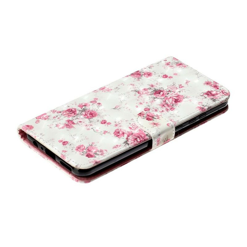 Flip Cover Huawei Y6p Med Snor Strap Light Spot Flowers