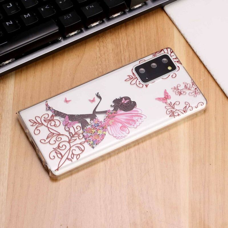 Cover Samsung Galaxy Note 20 Gennemsigtig Blomsterfe