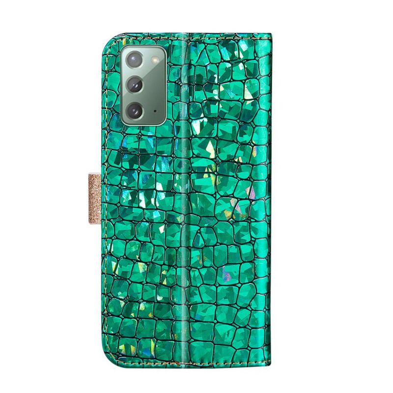 Flip Cover Samsung Galaxy Note 20 Krokodille Diamanter