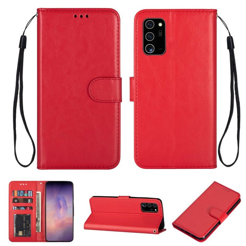 Flip Cover Samsung Galaxy Note 20 Med Snor Solid Color Series Strappy