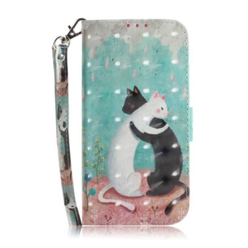 Flip Cover Samsung Galaxy Note 20 Med Snor Strappy Cat Friends