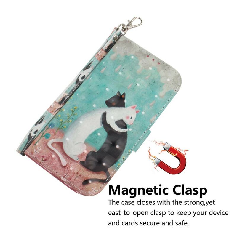 Flip Cover Samsung Galaxy Note 20 Med Snor Strappy Cat Friends