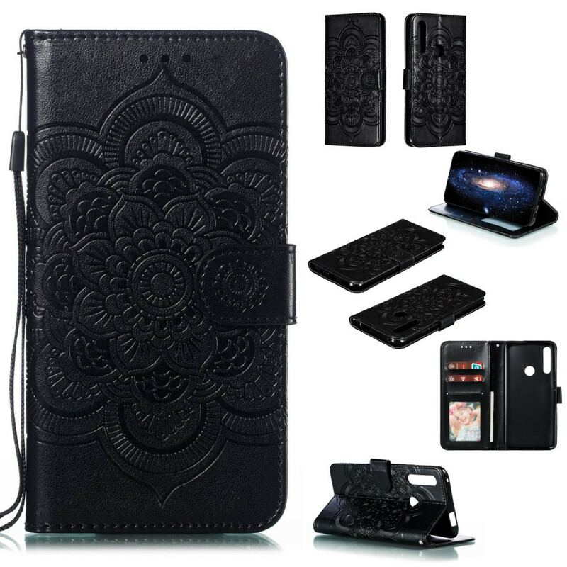 Flip Cover Huawei P Smart Z Med Snor Mandala Med Fuld Rem