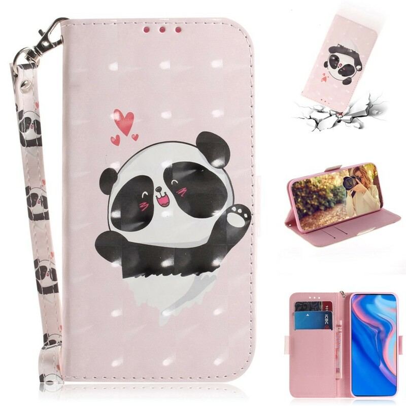 Flip Cover Huawei P Smart Z Med Snor Panda Love Med Snor