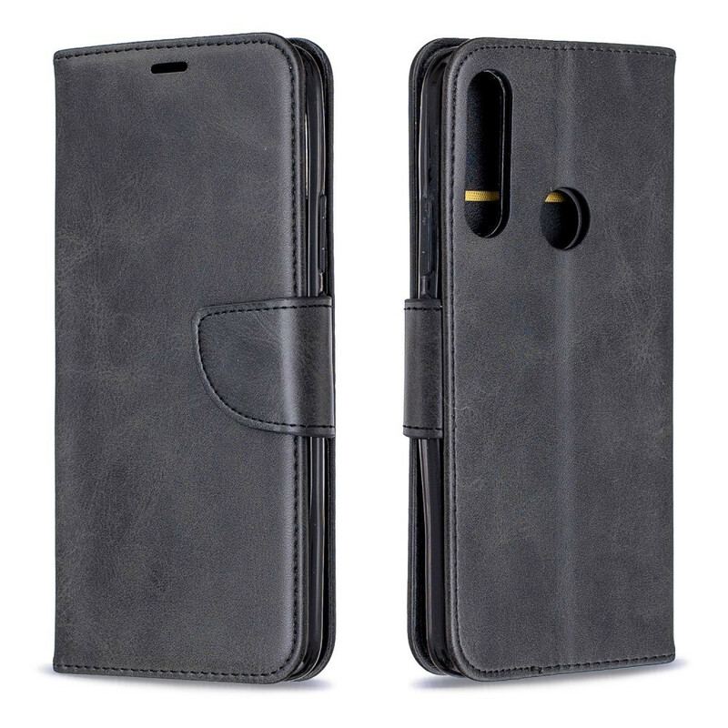 Flip Cover Huawei P Smart Z Med Snor Premium Lædereffektrem