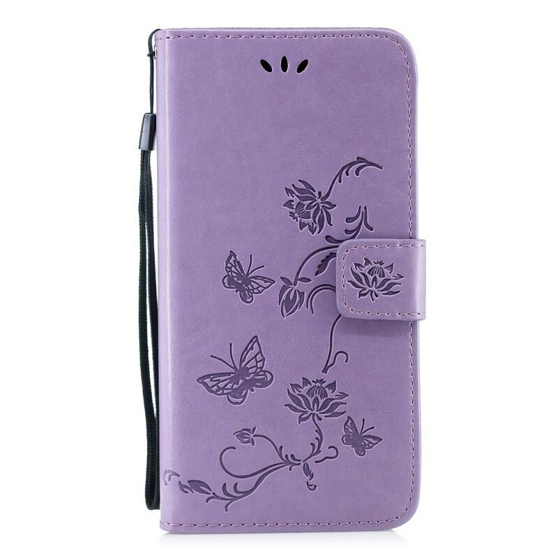 Flip Cover Huawei P Smart Z Med Snor Thong Sommerfugle Og Blomster