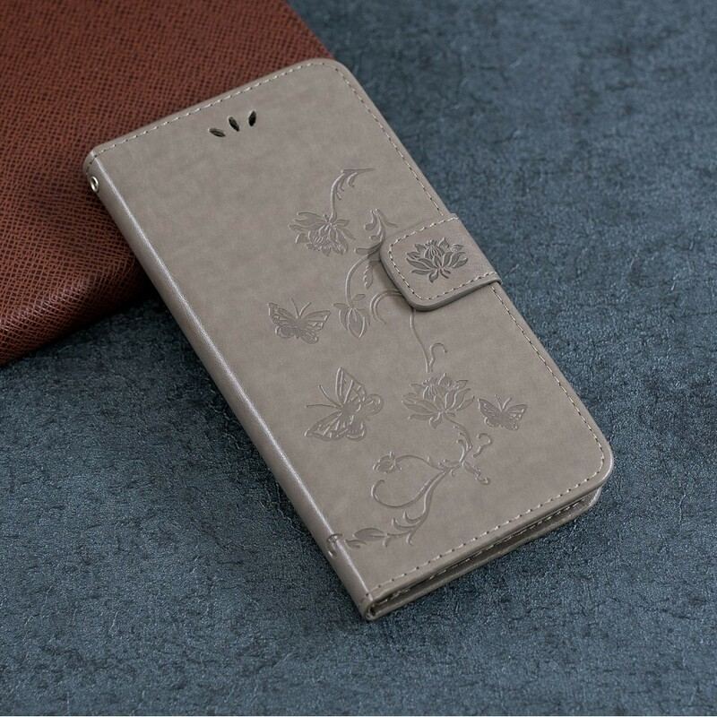 Flip Cover Huawei P Smart Z Med Snor Thong Sommerfugle Og Blomster