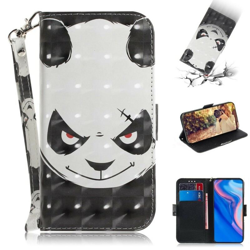 Flip Cover Huawei P Smart Z Med Snor Vred Panda Med Snor