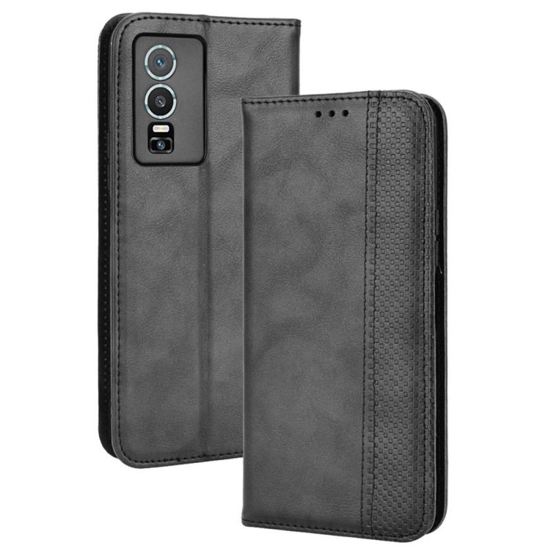 Cover Vivo Y76 5G Flip Cover Stiliseret Læderstil