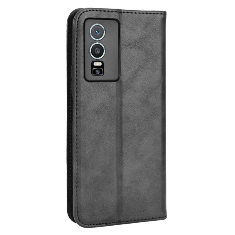 Cover Vivo Y76 5G Flip Cover Stiliseret Læderstil