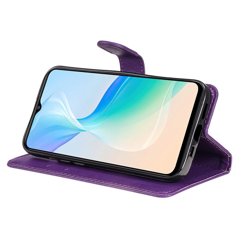 Flip Cover Vivo Y76 5G Med Snor Strappy Lædereffekt