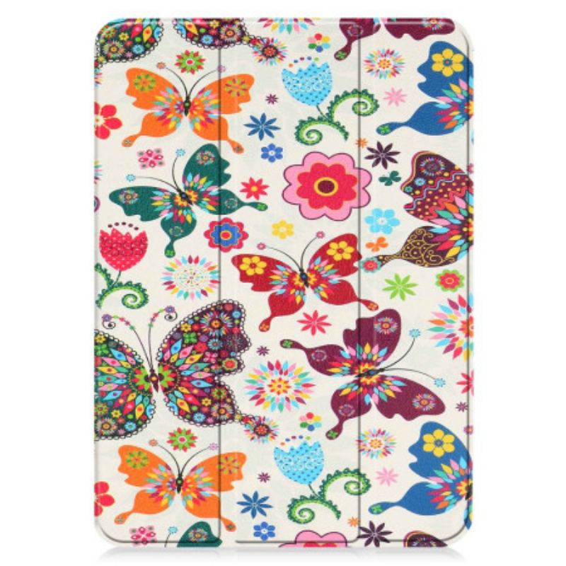 Cover iPad 10.9" (2022) Forbedrede Sommerfugle Og Blomster