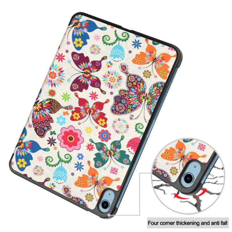 Cover iPad 10.9" (2022) Forbedrede Sommerfugle Og Blomster