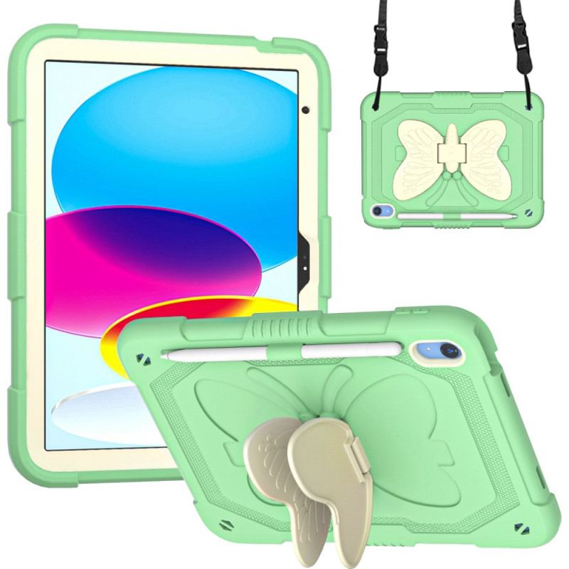 Cover iPad 10.9" (2022) Ultra Resistent Og Sommerfugle Skulderrem