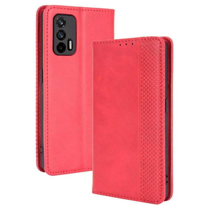 Cover Realme GT 5G Flip Cover Stiliseret Vintage Lædereffekt