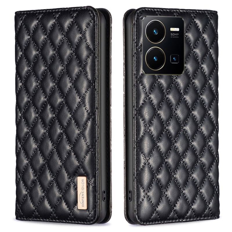 Cover Vivo Y22s Flip Cover Quiltet Binfen Farve