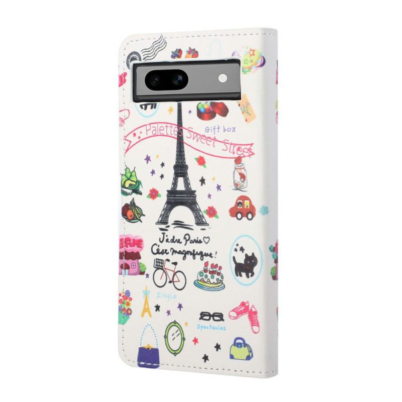 Flip Cover Til Google Pixel 8a Jeg Elsker Paris