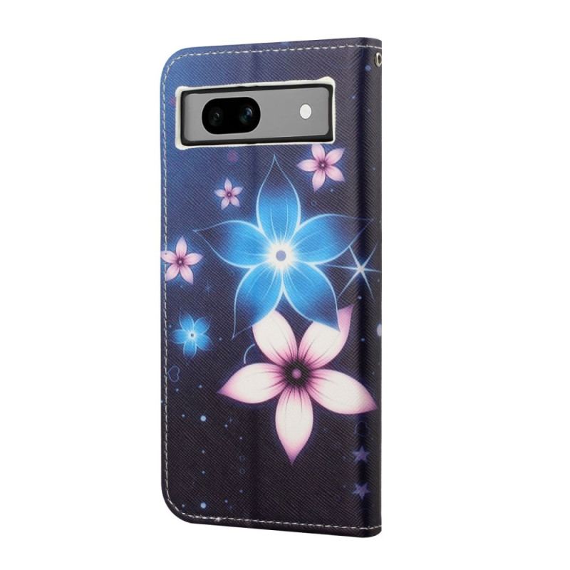 Flip Cover Til Google Pixel 8a Måneblomster Med Rem