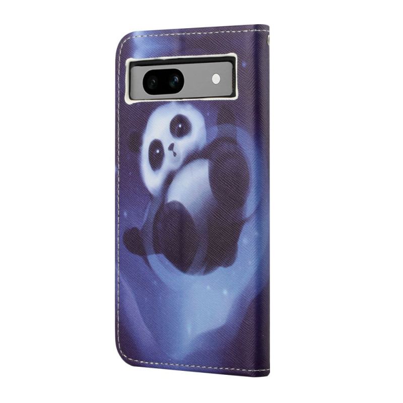 Flip Cover Til Google Pixel 8a Space Panda Med Rem