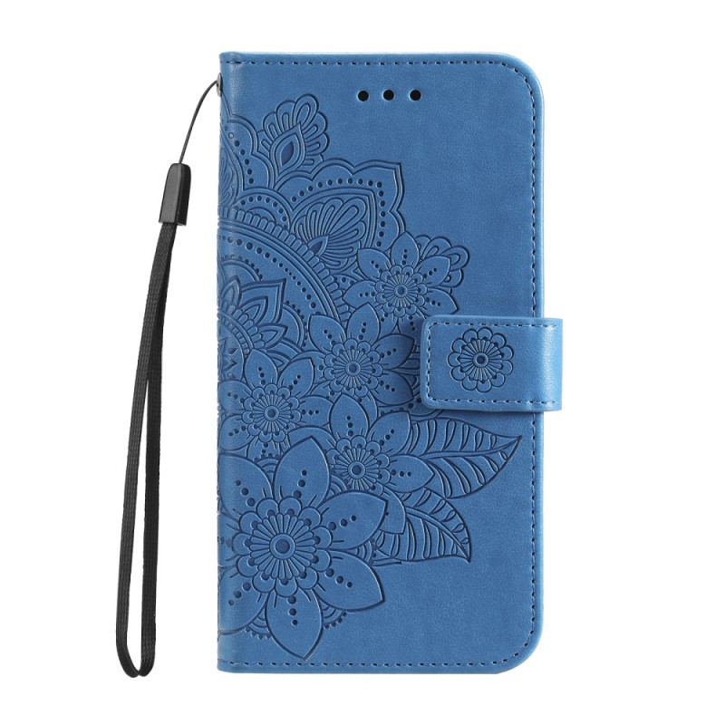 Læder Cover Google Pixel 8a Telefon Etui Trykt Mandala Med Rem