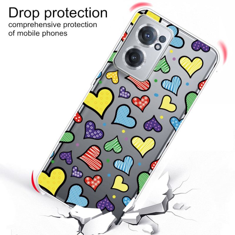 Cover OnePlus Nord CE 2 5G Flerfarvede Hjerter