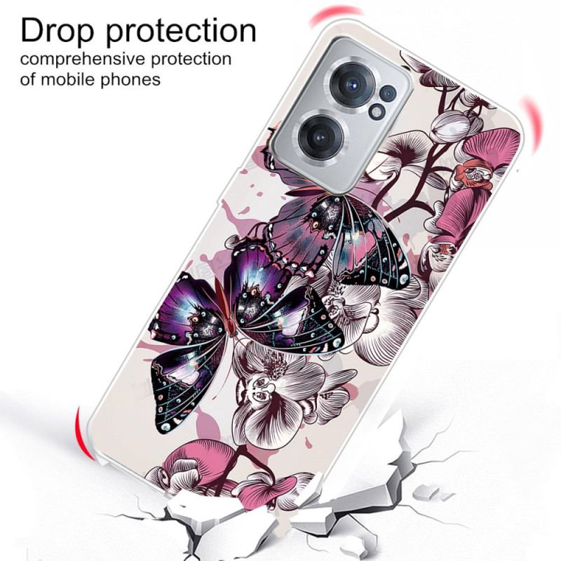 Cover OnePlus Nord CE 2 5G Lilla Sommerfugle